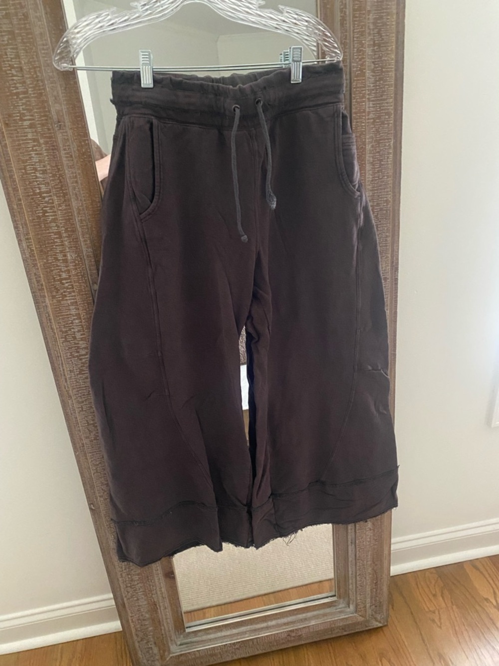 Free People Movement Chocolate Brown Wide-Leg Track Sweat Pants